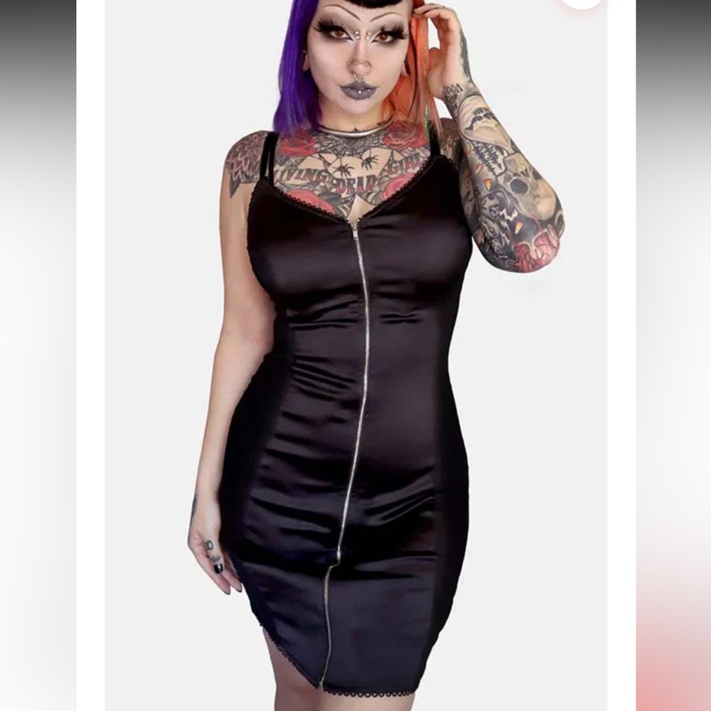 Blood oath forest ink Elegant Black Dress